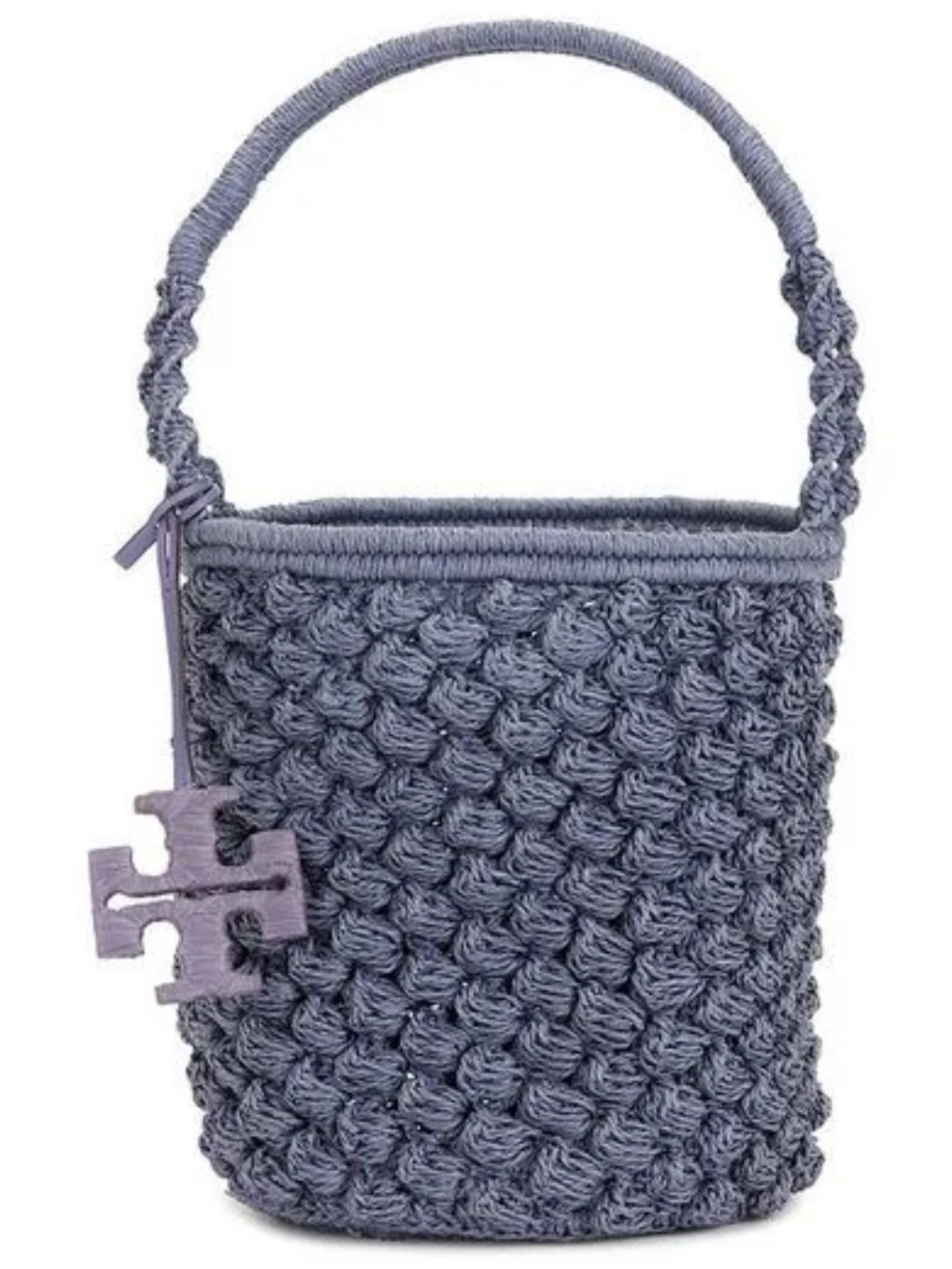 Tory Burch Charcoal Crochet Bucket Tote